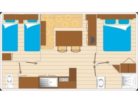 MOBILHOME 6 personnes - Copy Mobil-home Evasion 6 personnes 2 chambres 28m² 