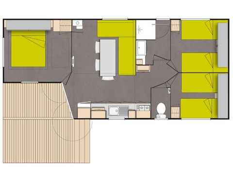 Mobilhome 6 personnes - Confort+ - 3 chambres - 35m²
