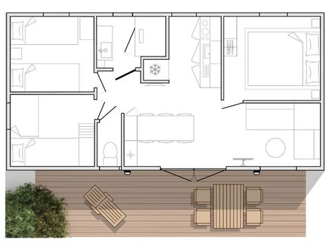 Mobilhome 6 personnes - Mahana - 3 chambres - 33m²