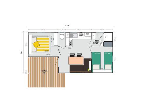Mobilhome 4 personnes - GRAND CONFORT - TV - BBQ