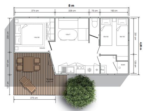 MOBILHOME 4 personnes - O'hara 784 TG