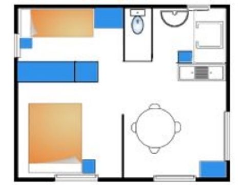 CHALET 4 personnes - Chalet Arbre : 2 chambres / dimanche-dimanche / 4 pers