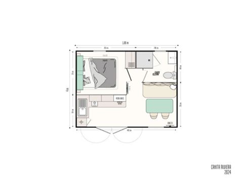 MOBILHOME 4 personnes -  DUO IRIS - 1 chambre - Récent - 20m²