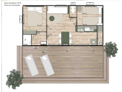 MOBILHOME 4 personnes - Family Premium 29m² Clim TV