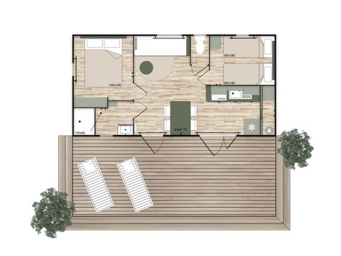 MOBILHOME 4 personnes - Confort - 2 chambres