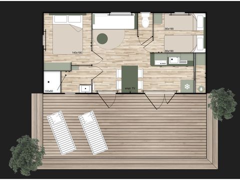 Mobilhome 4 personnes - 2 chambres
