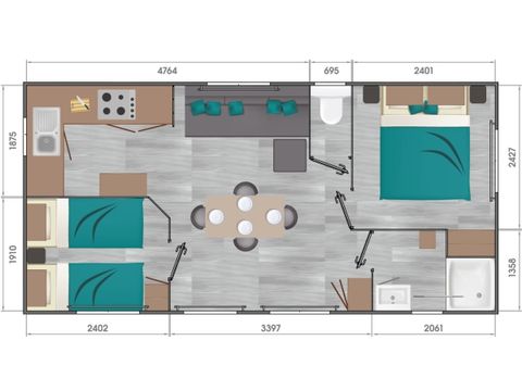 MOBILHOME 4 personnes - SAVANAH (Vue mer)