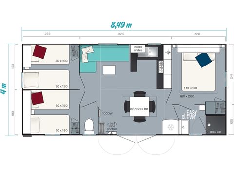 MOBILHOME 6 personnes - SUPER CORDELIA