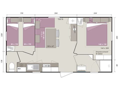 MOBILHOME 6 personnes - Cottage 4/6 personnes - 2 Chambres (CLIM  TV)