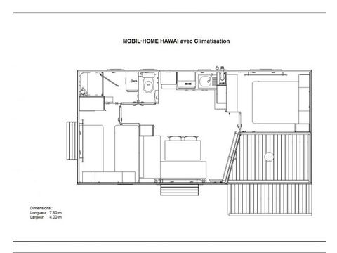 MOBILHOME 4 personnes - Hawaï  32m2 + Climatisation PRIX POUR 2 PERSONNES