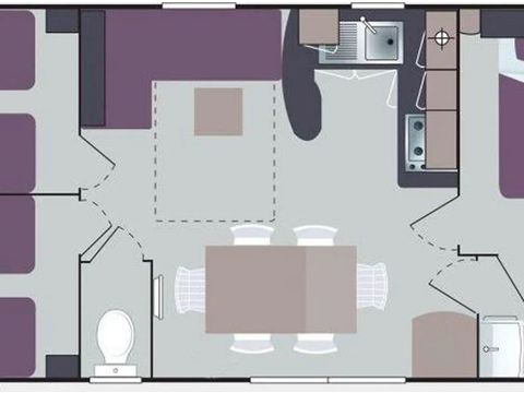 Mobilhome 6 personnes - BALTIQUE - 3 chambres - TV