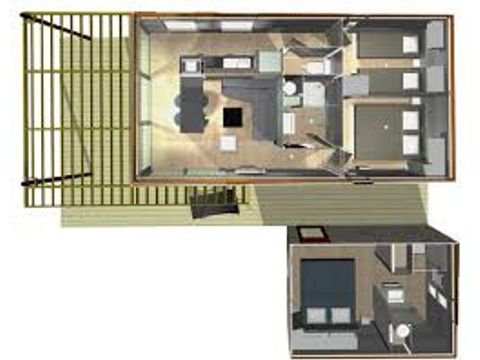 CHALET 6 personnes - ATLANTIS GRIS + 1 suite parentale dans un chalet séparé