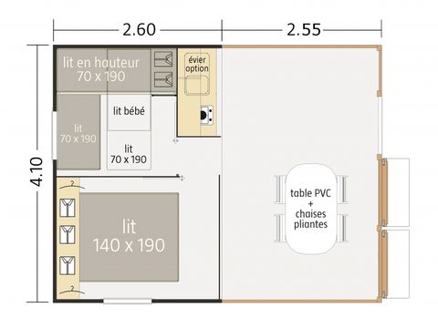 TENTE TOILE ET BOIS 5 personnes - Tithome 4/5 pers.