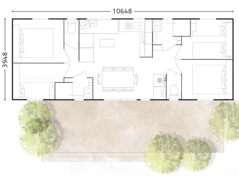 MOBILHOME 8 personnes - NIRVANA 5 Pièces 8 Personnes + TV