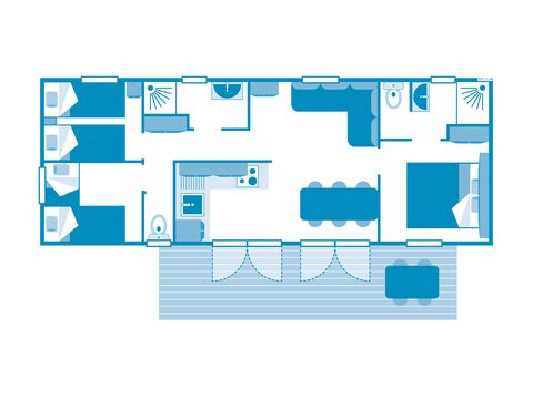 MOBILHOME 6 personnes - COTTAGE 6p 3ch 2SdB ****