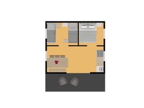 Tente en toile et en bois 6 personnes - Tente glamping Tournesol