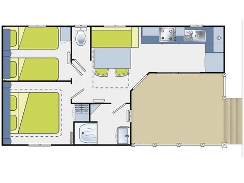 MOBILHOME 6 personnes - Evasion 6 personnes 2 chambres 28m²