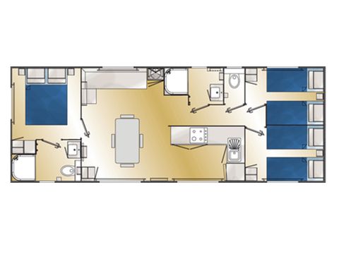 MOBILHOME 6 personnes - CARAIBES 3 chambres 2 sdb