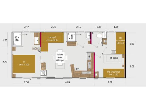 MOBILHOME 6 personnes - NEW VALLEY avec SPA privatif