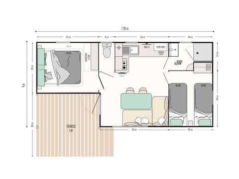 MOBILHOME 4 personnes - Loggia - 2 chambre + terrasse