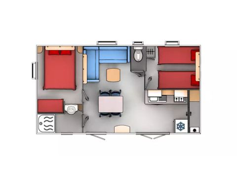 MOBILHOME 6 personnes - Cottage Confort 3 Pièces 4/6 Personnes Climatisé + TV
