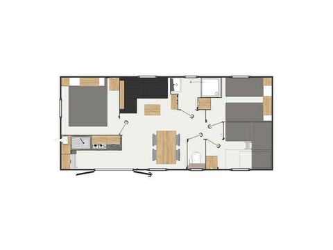 MOBILHOME 6 personnes - Confort 4 Pièces 6 Personnes + TV