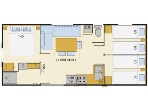 Mobilhome 4 personnes - BALI TRIO -Coté TERRE