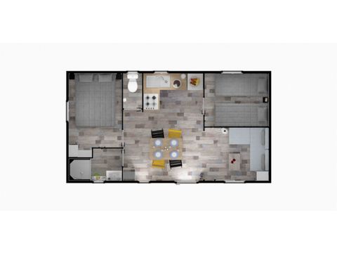 Mobilhome 5 personnes - Le bleu lagon duo Contemporain