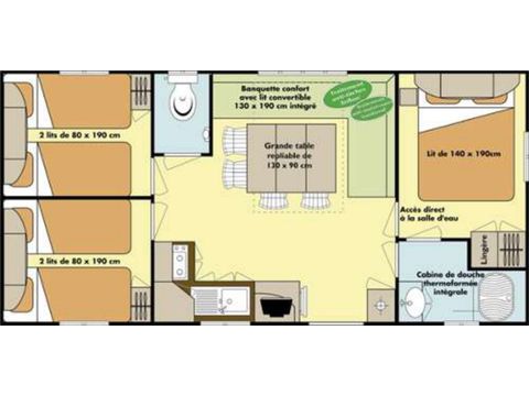 MOBILHOME 6 personnes - Classique 3 chambres Samedi