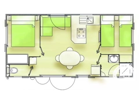 MOBILHOME 6 personnes - Confort 3 Pièces 4/6 Personnes