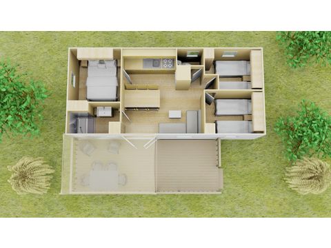 Mobilhome 6 personnes - Comfort XL | 3 Ch. | 6 Pers. | Terrasse surélevée | Clim.