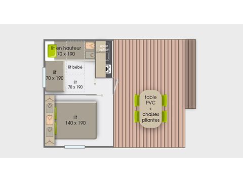 MOBILHOME 5 personnes - TOILE