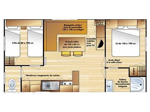 MOBILHOME 4 personnes - Standard - 2ch - Terrasse