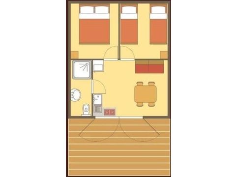 CHALET 4 personnes - Cabane Lodge sur pilotis STANDARD 34m² (2 chambres) TV dont terrasse couverte 11m² | 4 personnes