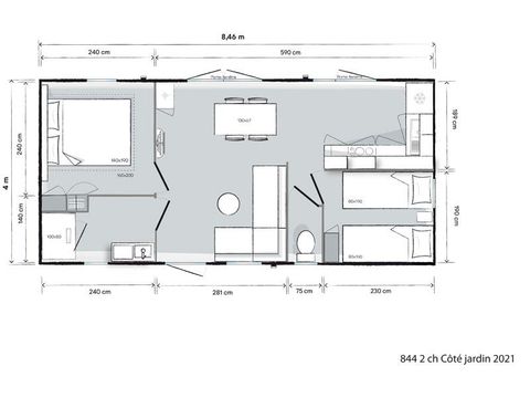 MOBILHOME 2 personnes - Bio Cottage WABI - 2 chambres "P r e m i u m" - PRIX POUR 2 PERSONNES