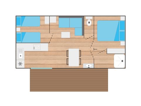 MOBILHOME 6 personnes - COTTAGE STANDING (Dimanche/Dimanche)