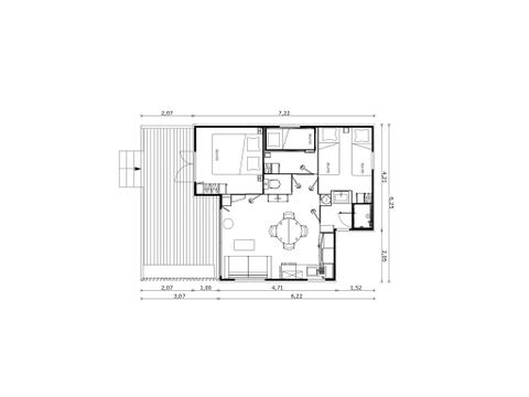 Chalet 6 personnes - Ultimate | 3 Ch. | 6 Pers. | 1 SDB | Clim. | TV