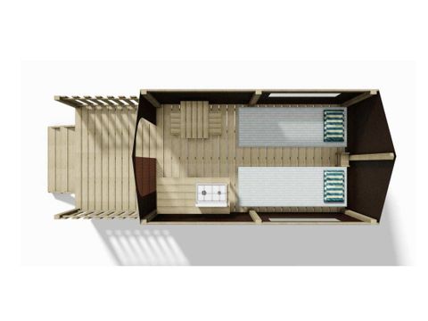 TENTE TOILE ET BOIS 2 personnes - Tente Nomad 7 m² / 1 chambre - Terrasse (sans sanitaires privatifs)