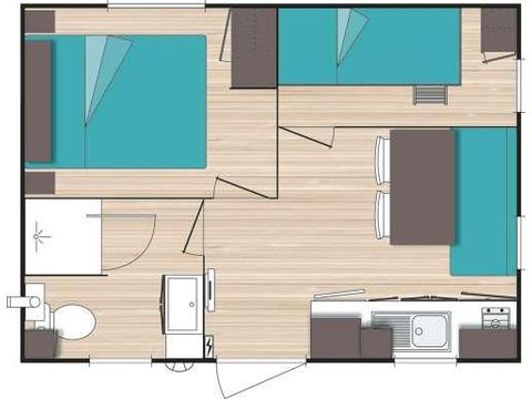 MOBILHOME 4 personnes - MH2 Eco, avec sanitaires