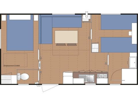 MOBILHOME 6 personnes - MH 28m² 2 CH.
