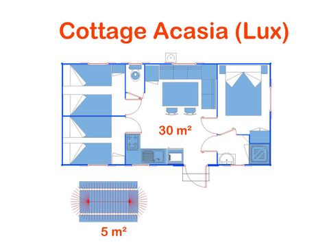 MOBILHOME 6 personnes - Cottage Acacia (Lux)