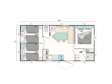 MOBILHOME 6 personnes - Mobil-home | Premium | 3 Ch. | 6 Pers. | Terrasse Lounge | Clim.