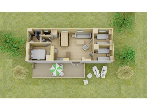 Mobilhome 6 personnes - Comfort | 3 Ch. | 6 Pers. | Terrasse simple | Clim.