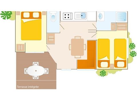 Mobilhome 4 personnes - Comfort XL | 2 Ch. | 4 Pers. | Terrasse simple | Clim.
