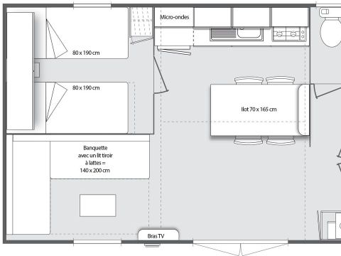 MOBILHOME 5 personnes - PREMIUM