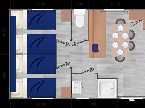 MOBILHOME 7 personnes - DECLICK avec grande terrasse