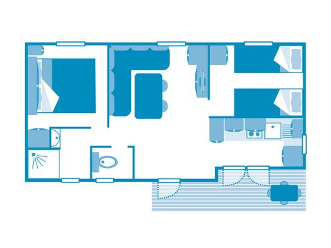 MOBILHOME 5 personnes - COTTAGE 4/5p 2ch ***
