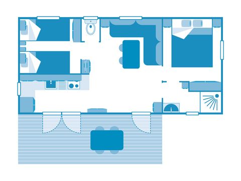 MOBILHOME 4 personnes - COTTAGE 4p 2ch  ****