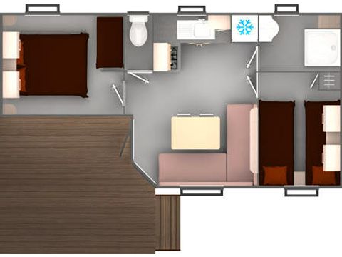 MOBILHOME 4 personnes - Classique 3 Pièces 4 Personnes + TV