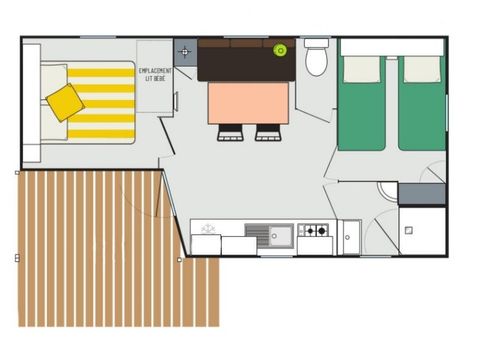 MOBILHOME 5 personnes - Evasion 2 chambres 23m²
